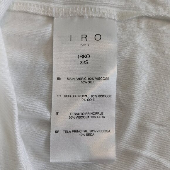 IRO Top Size XS White Irko Silk-blend Shirt Ruched One-Shoulder Ruffle NWT Airy - Picture 13 of 16